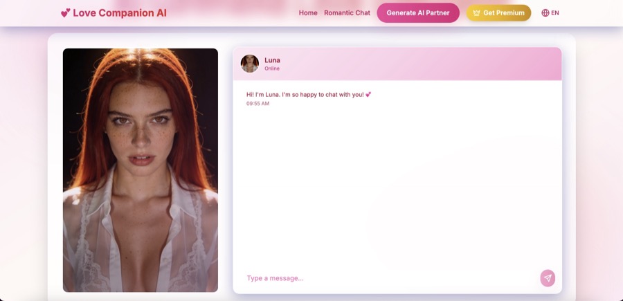 LoveCompanion AI preview
